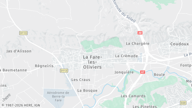 Carte de la zone d'intervention à La Fare-les-Oliviers