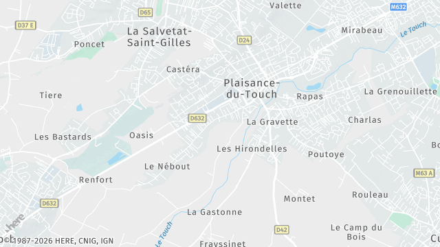 Carte de la zone d'intervention à Plaisance-du-Touch