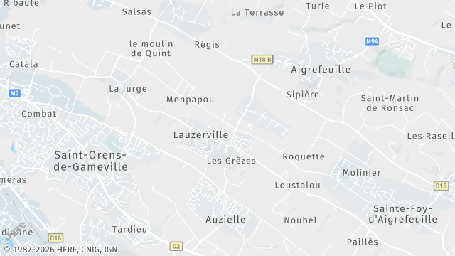 Carte de la zone d'intervention à Lauzerville