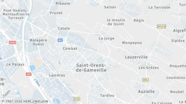 Carte de la zone d'intervention à Saint-Orens-de-Gameville