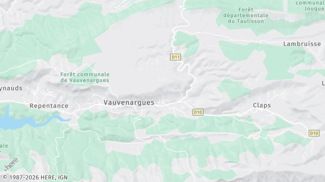Carte de la zone d'intervention à Vauvenargues