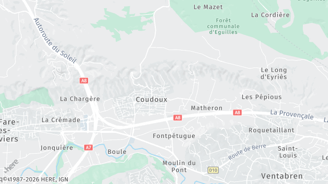 Carte de la zone d'intervention à Coudoux