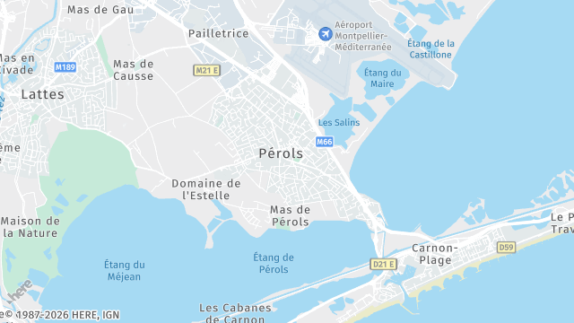 Carte de la zone d'intervention à Pérols