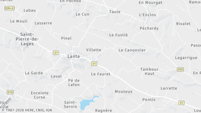 Carte de la zone d'intervention à Lanta