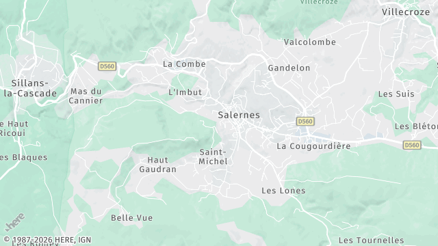 Carte de la zone d'intervention à Salernes