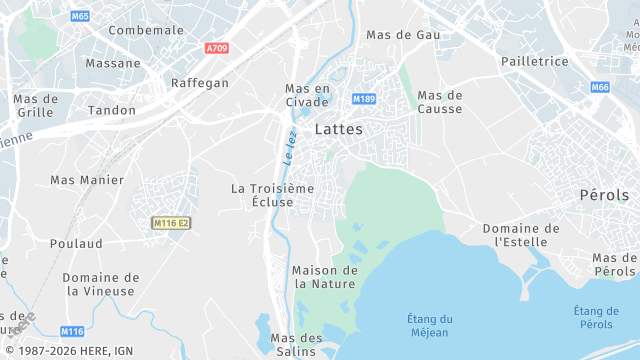 Carte de la zone d'intervention à Lattes