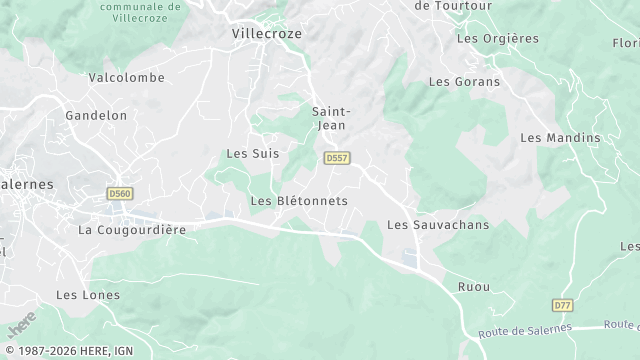 Carte de la zone d'intervention à Villecroze