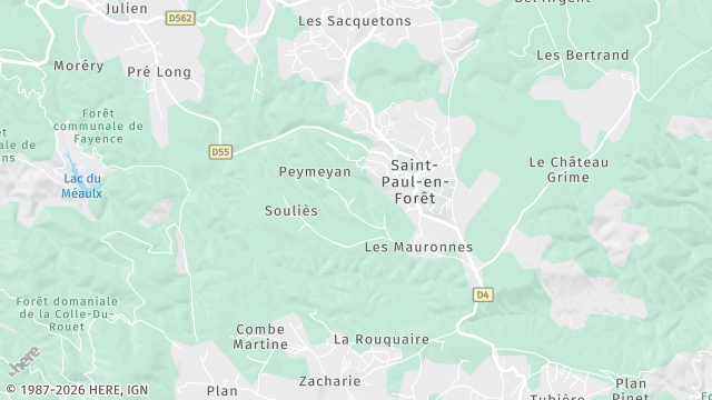 Carte de la zone d'intervention à Saint-Paul-en-Forêt