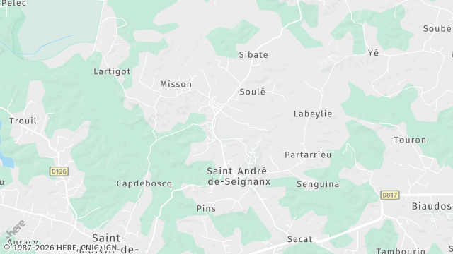 Carte de la zone d'intervention à Saint-André-de-Seignanx