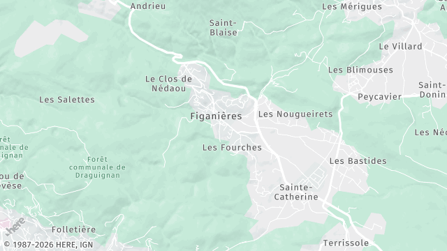 Carte de la zone d'intervention à Figanières