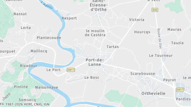 Carte de la zone d'intervention à Port-de-Lanne