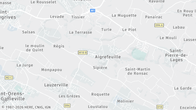 Carte de la zone d'intervention à Aigrefeuille