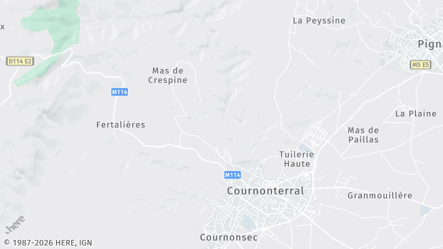 Carte de la zone d'intervention à Cournonterral