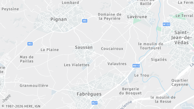 Carte de la zone d'intervention à Saussan
