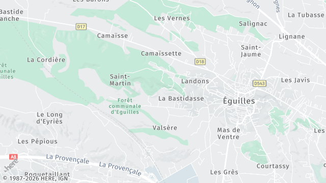 Carte de la zone d'intervention à Éguilles