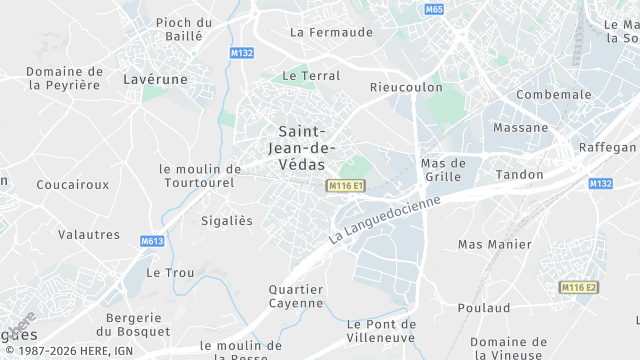 Carte de la zone d'intervention à Saint-Jean-de-Védas