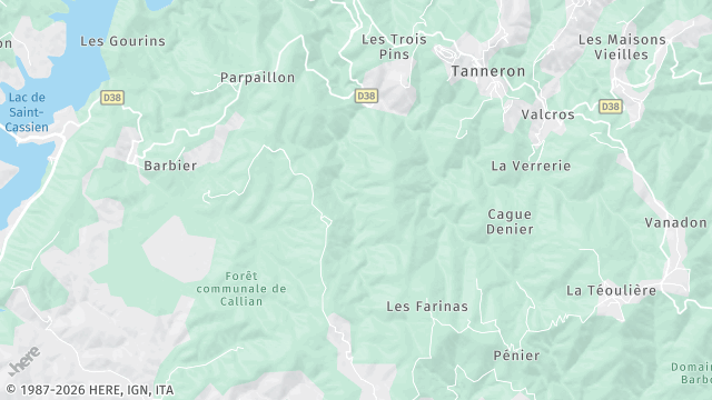 Carte de la zone d'intervention à Tanneron