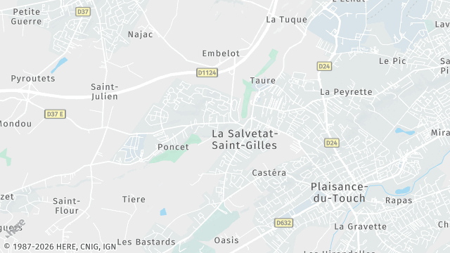 Carte de la zone d'intervention à La Salvetat-Saint-Gilles