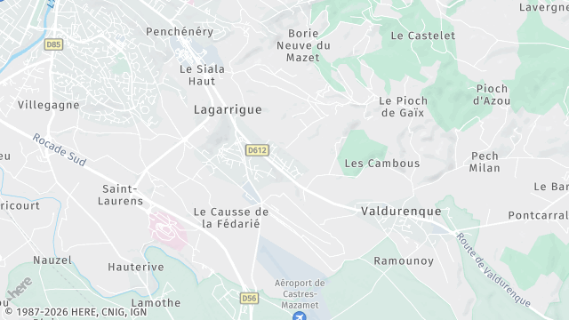 Carte de la zone d'intervention à Lagarrigue