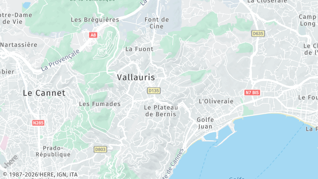 Carte de la zone d'intervention à Vallauris