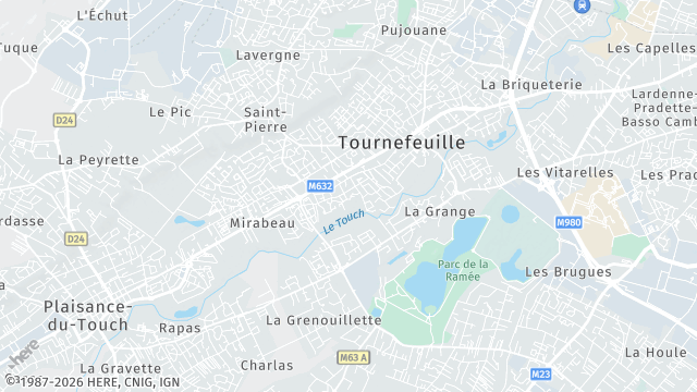 Carte de la zone d'intervention à Tournefeuille