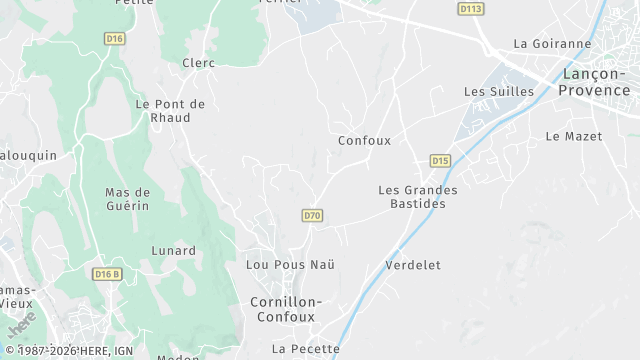 Carte de la zone d'intervention à Cornillon-Confoux