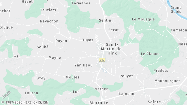 Carte de la zone d'intervention à Saint-Martin-de-Hinx