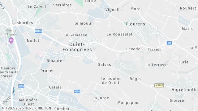 Carte de la zone d'intervention à Quint-Fonsegrives