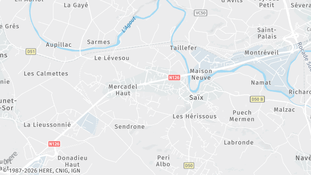 Carte de la zone d'intervention à Saïx