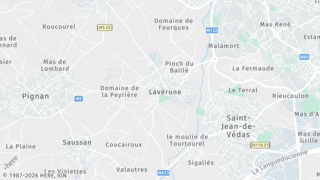 Carte de la zone d'intervention à Lavérune