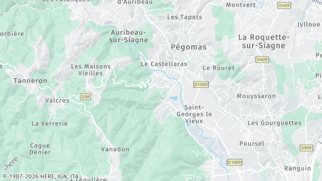 Carte de la zone d'intervention à Pégomas