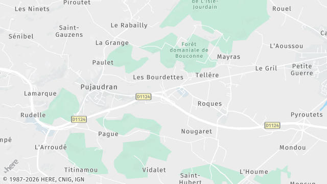 Carte de la zone d'intervention à Pujaudran