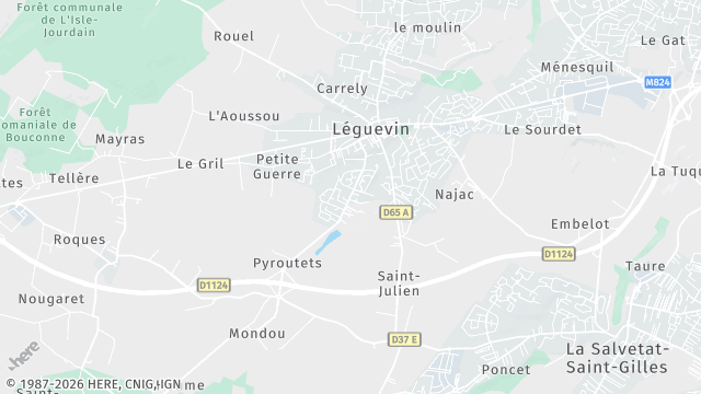 Carte de la zone d'intervention à Léguevin