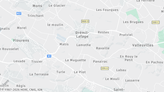 Carte de la zone d'intervention à Drémil-Lafage