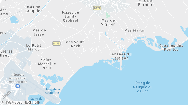 Carte de la zone d'intervention à Mauguio