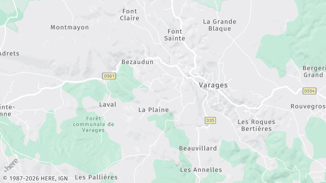 Carte de la zone d'intervention à Varages