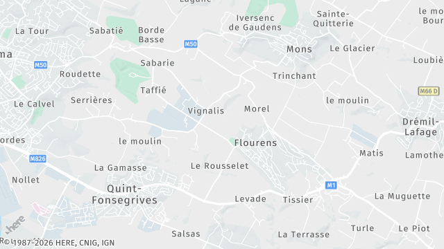 Carte de la zone d'intervention à Flourens