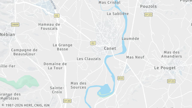 Carte de la zone d'intervention à Canet