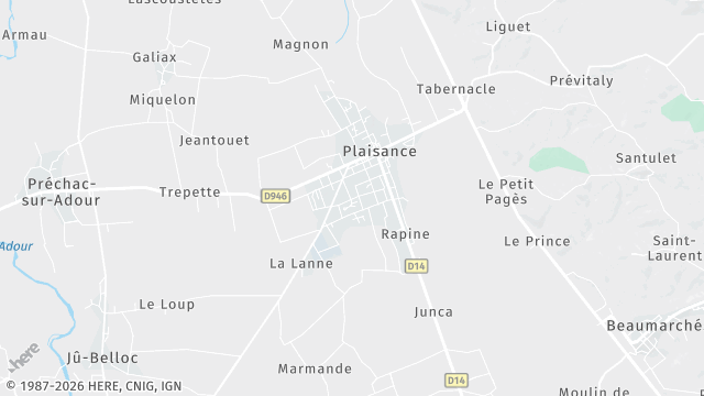 Carte de la zone d'intervention à Plaisance