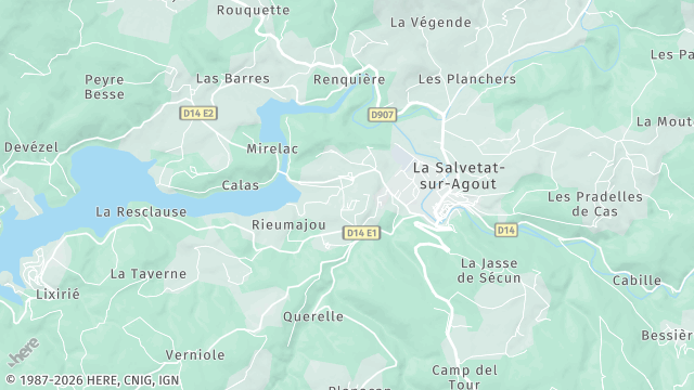 Carte de la zone d'intervention à La Salvetat-sur-Agout
