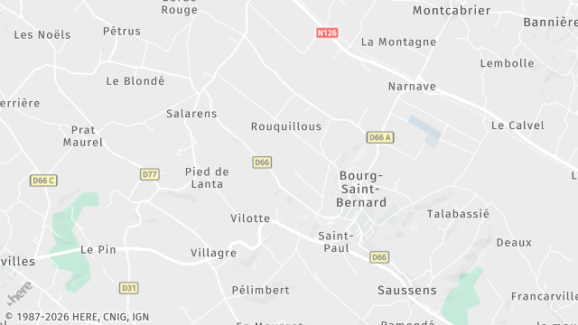 Carte de la zone d'intervention à Bourg-Saint-Bernard