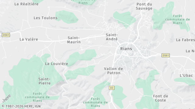 Carte de la zone d'intervention à Rians