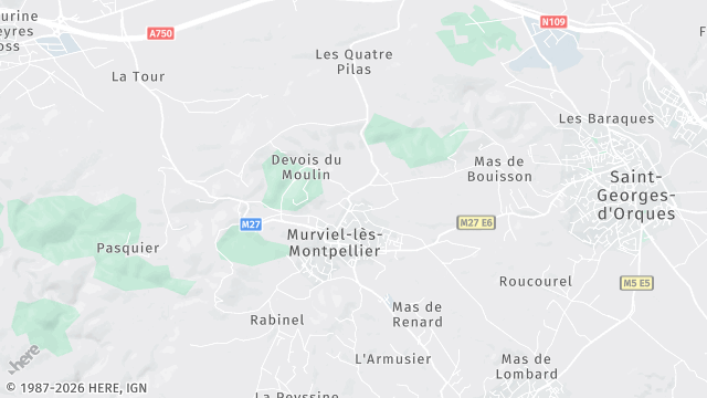 Carte de la zone d'intervention à Murviel-lès-Montpellier