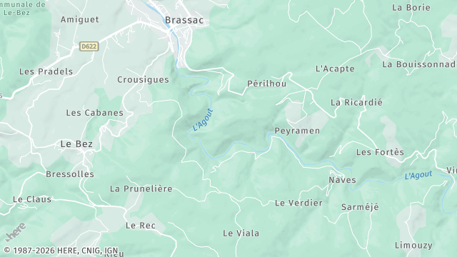 Carte de la zone d'intervention à Brassac