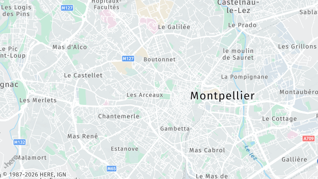 Carte de la zone d'intervention à Montpellier