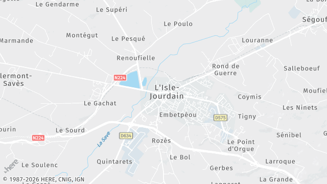 Carte de la zone d'intervention à L'Isle-Jourdain