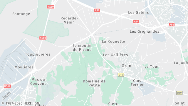 Carte de la zone d'intervention à Grans