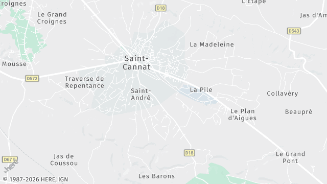 Carte de la zone d'intervention à Saint-Cannat