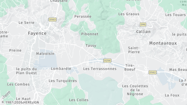 Carte de la zone d'intervention à Tourrettes