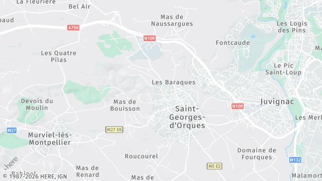 Carte de la zone d'intervention à Saint-Georges-d'Orques
